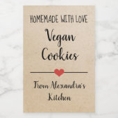 Homemade kraft koekjes voedselcontainer etiket (Enkel label)