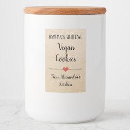 Homemade kraft koekjes voedselcontainer etiket