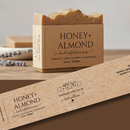 Homemade Kraft Soap Label Belly band with logo Uitnodigingen Wikkel