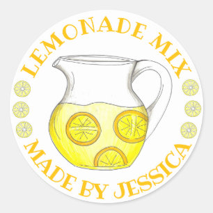 Homemade Lemon Ade Lemonade Mix gemaakt door Ronde Sticker
