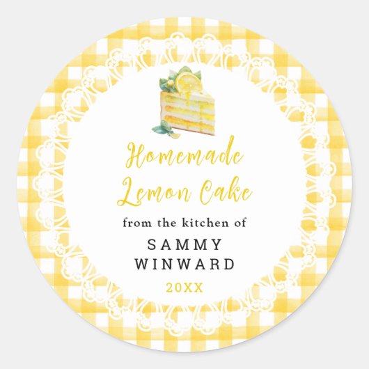 Homemade Lemon Cake Food Label (Voorkant)
