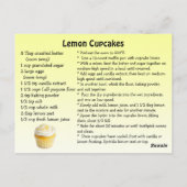 Homemade Lemon Cupcake Recipe Briefkaart (Achterkant)