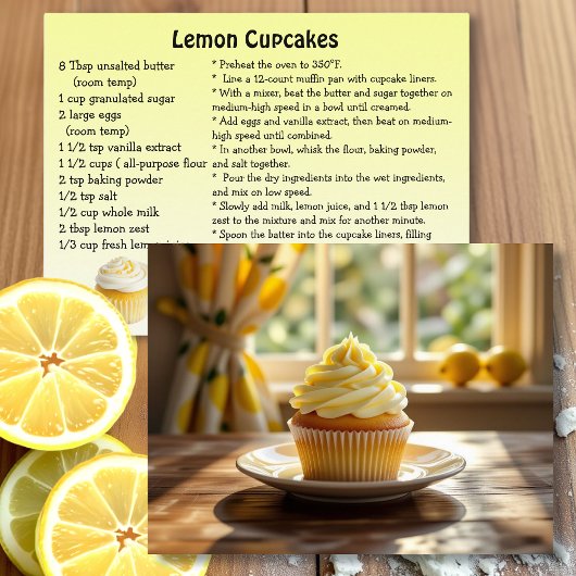 Homemade Lemon Cupcake Recipe Briefkaart