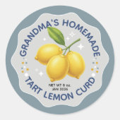 Homemade Lemon Curd Canning Jar Labels (Voorkant)