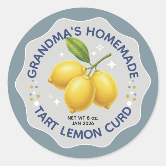 Homemade Lemon Curd Canning Jar Labels (Voorkant)