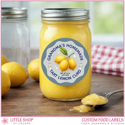 Homemade Lemon Curd Canning Jar Labels