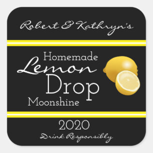 Homemade Lemon Drop Moonshine - Gepersonaliseerd Vierkante Sticker