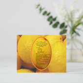 Homemade Lemonade Concentrate Recipe Postcard Briefkaart (Staand voorkant)