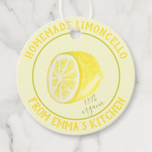 Homemade Limoncello - 100% organisch Bedankjes Labels (Voorkant)