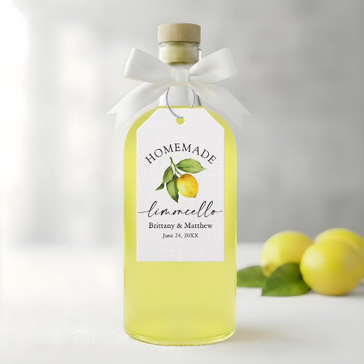 Homemade Limoncello Calligrafie Waterverf Lemon Cadeaulabel