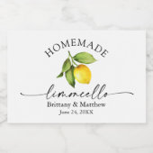 Homemade Limoncello Calligrafie Waterverf Lemon Sparkling Wijnetiket (Enkel label)