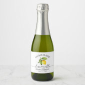 Homemade Limoncello Calligrafie Waterverf Lemon Sparkling Wijnetiket (Voorkant)
