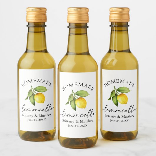 Homemade Limoncello Calligrafie Waterverf Lemon Wijn Etiket (Flessen)
