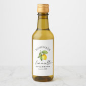 Homemade Limoncello Calligrafie Waterverf Lemon Wijn Etiket (Voorkant)