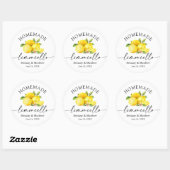 Homemade Limoncello Calligrafie Waterverf Lemons Ronde Sticker (Vel)