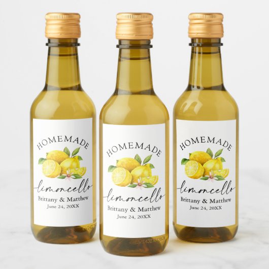 Homemade Limoncello Calligrafie Waterverf Lemons Wijn Etiket (Flessen)
