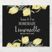 Homemade Limoncello Elegant Modern Wedding Likeurfles Etiket (Enkel label)