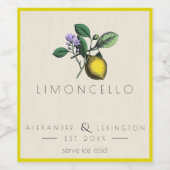 Homemade Limoncello flesetiket | Wijn Etiket (Enkel label)