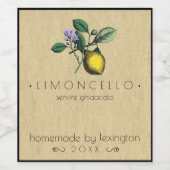 Homemade Limoncello Fleslabel | Wijn Etiket (Enkel label)