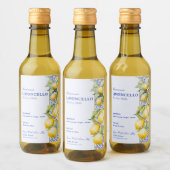 Homemade Limoncello Italian Blue Tile Floral Lemon Wijn Etiket (Flessen)