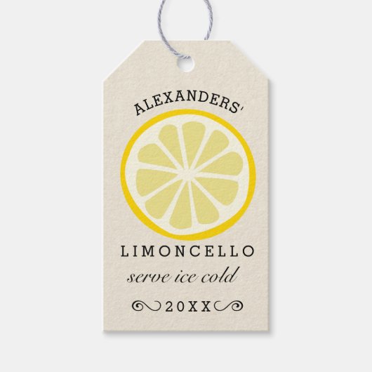 Homemade Limoncello Lemon Slice Cadeaulabel (Voorkant)