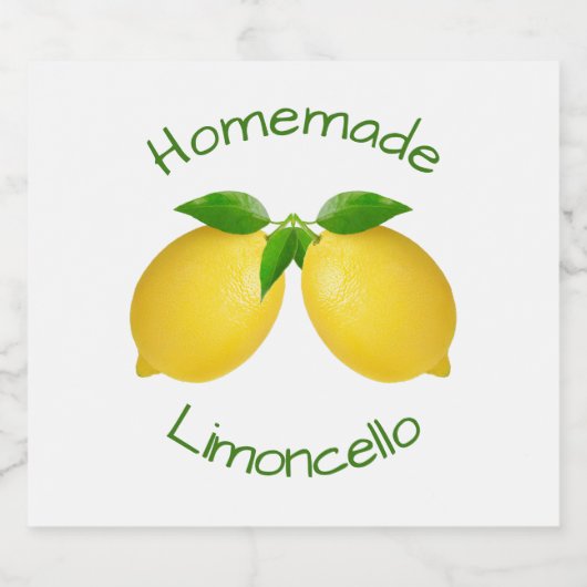 Homemade Limoncello Likeurfles Etiket (Enkel label)