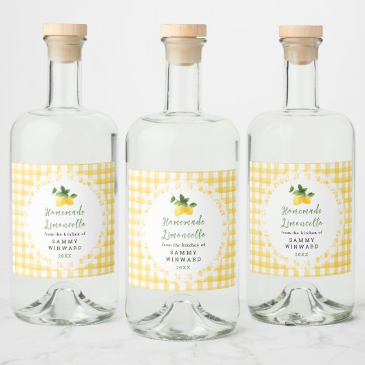 Homemade Limoncello Liqueur Label Likeurfles Etiket (Flessen)