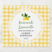 Homemade Limoncello Liqueur Label Likeurfles Etiket (Enkel label)