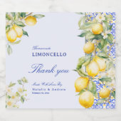 Homemade Limoncello Mediterranean Tile Thank you Likeurfles Etiket (Enkel label)