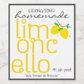 Homemade Limoncello Persoonlijk flesetiket | Wijn Etiket (Enkel label)