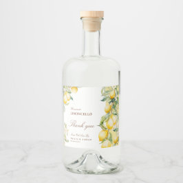Homemade Limoncello Watercolor Lemons Thank you Likeurfles Etiket