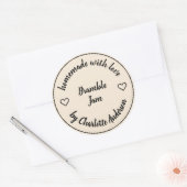 Homemade Made with Love | Hart Jam Cream Ivory Ronde Sticker (Envelop)