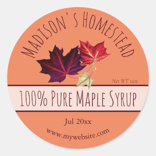 Homemade Maple Syrup Labels (Voorkant)