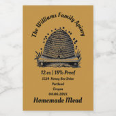 Homemade Mead | Honingwijn |  bijenkast Wijn Etiket (Enkel label)