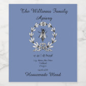 Homemade Mead | Honingwijn | Koningin in Blauw Wijn Etiket (Enkel label)