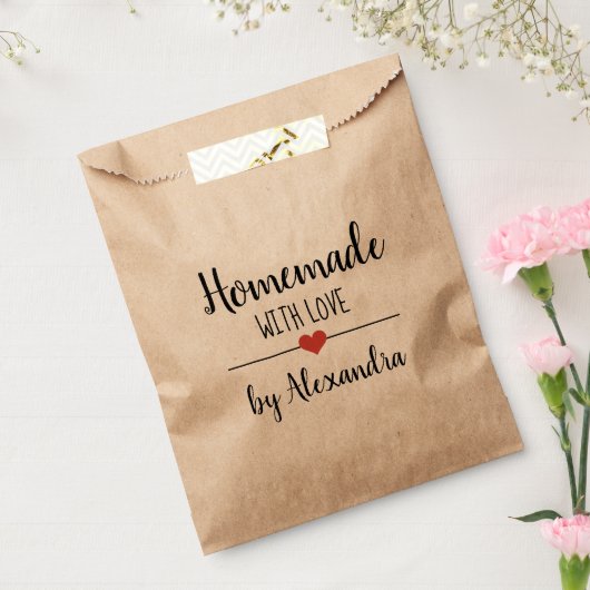 Homemade met de naam van het liefdeskraft-script g bedankzakje (Gezegeld)