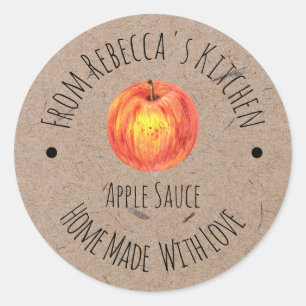 Homemade met een liefdesetiket van Apple Sauce Ronde Sticker