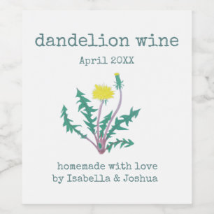 Homemade met etiket Dandelion Wine