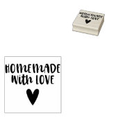 Homemade met het hart van het liefdesscript rubberstempel (Gestempeld)