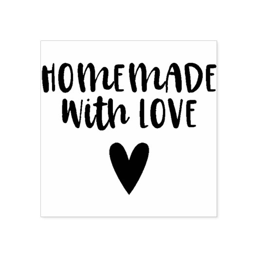Homemade met het hart van het liefdesscript rubberstempel (Afrduk)