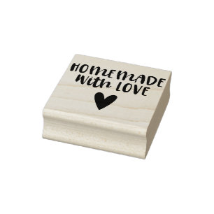 Homemade met het hart van het liefdesscript rubberstempel
