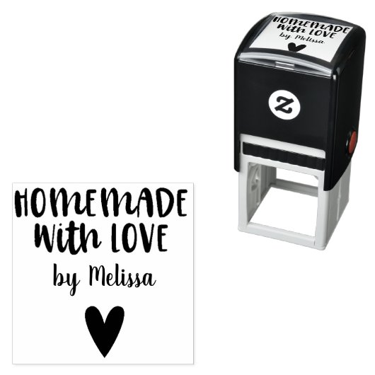 Homemade met het hart van het liefdesscript  zelfinktende stempel (In situ)
