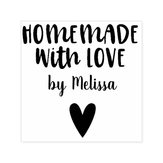 Homemade met het hart van het liefdesscript  zelfinktende stempel (Design)