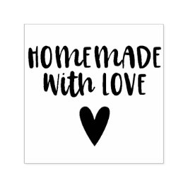 Homemade met het hart van het liefdesscript zelfinktende stempel