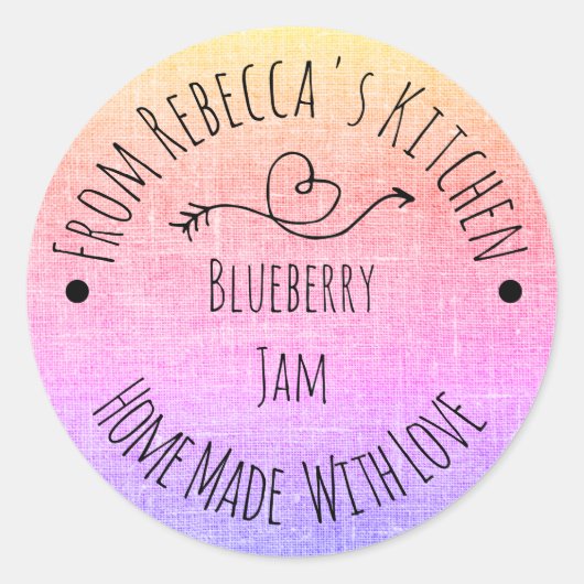 Homemade met het label Love Rainbow Burlap (Voorkant)