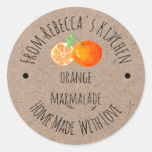 Homemade met het liefdeslabel Oranje marmalade Ronde Sticker (Voorkant)