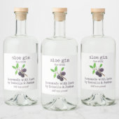 Homemade met het liefdeslabel Sloe Gin Likeurfles Etiket (Flessen)