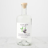 Homemade met het liefdeslabel Sloe Gin Likeurfles Etiket (Voorkant)