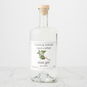 Homemade met het liefdeslabel Sloe Gin Likeurfles Etiket (Voorkant)