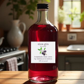 Homemade met het liefdeslabel Sloe Gin Likeurfles Etiket